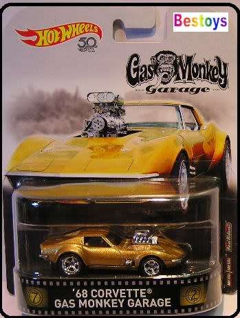 Hotwheels Hot Wheels Diecast Model Retro Series TV Gas Monkey Garage Chevy Chevrolet Corvette 1968