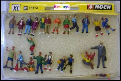 Noch Model 16114 Children Figures & teacher 22 piece 1/87 HO railway scale new in pack