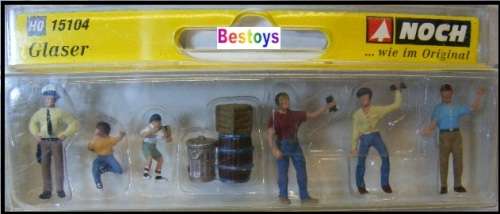 Noch Model 15104 Glass installers fitters figures1/87 HO railway scale new in pack