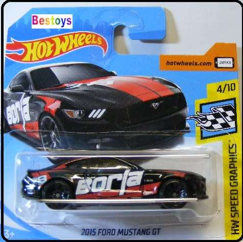 Hotwheels Hot Wheels Diecast Model Car 2018 80 / 365 Ford Mustang GT 2015 "Borja" Speed Graphics1/64