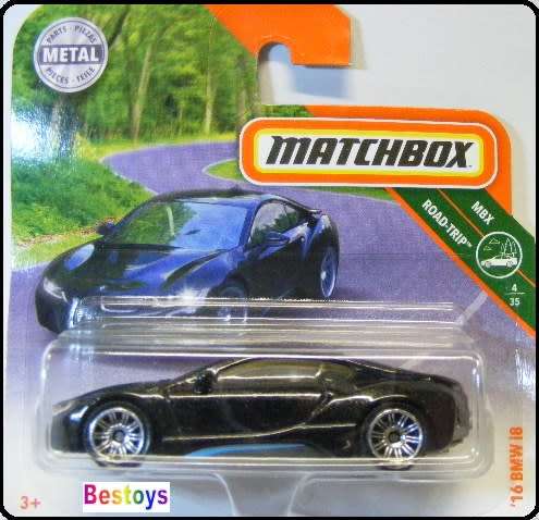 Matchbox Diecast Model Car 2018 4 / 125 BMW I 8 I8 Road Trip 1/64 scale new in pack