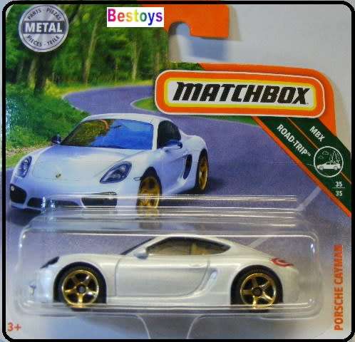 Matchbox Diecast Model Car 2018 124 / 125 Porsche Cayman Road Trip 1/64 scale new in pack