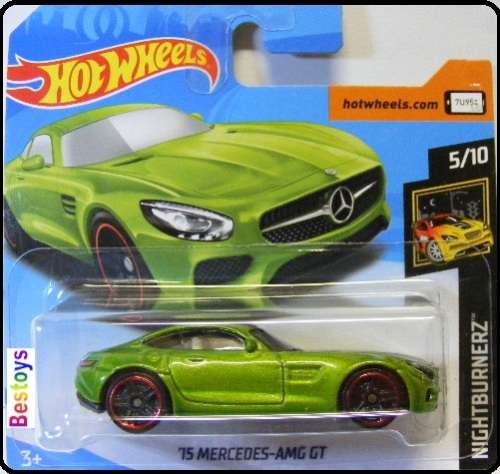 Hotwheels Hot Wheels Diecast Model Car 2018 264 / 365 Mercedes Benz AMG GT 2015 Nightburnerz 1/64 sc