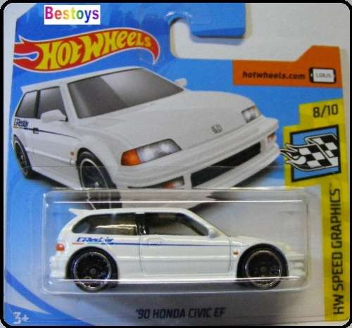 Hotwheels Hot Wheels Diecast Model Car 2019 4 / 250 Honda Civic EF 1990 "Greddy" Speed Graphics 1/64