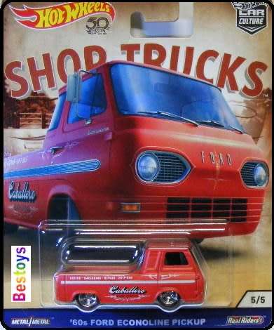 Hotwheels Hot Wheels Diecast Model Car Culture Shop Trucks Ford Econoline Pickup 1960's "Caballero"