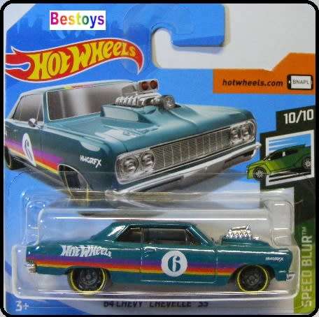 Hotwheels Hot Wheels Diecast Model Car 2019 62 / 250 Chevy Chevrolet Chevelle SS 1964 No 6 Speed Blu