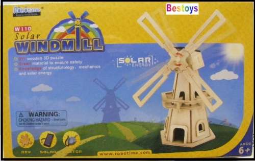 Robotime Solar Windmill 3D 3-D puzzle incl motor & solar panel ideal gift new in pack