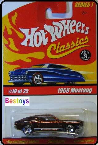 Hotwheels Hot Wheels Diecast Model Car Classics Series Ford Mustang 1968 1/64 scale new