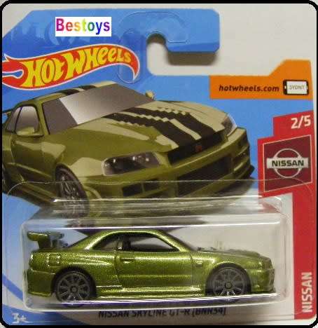 Hotwheels Hot Wheels Diecast Model Car 2019 45 / 250 Nissan Skyline GT R R34 1/64 scale new in pack