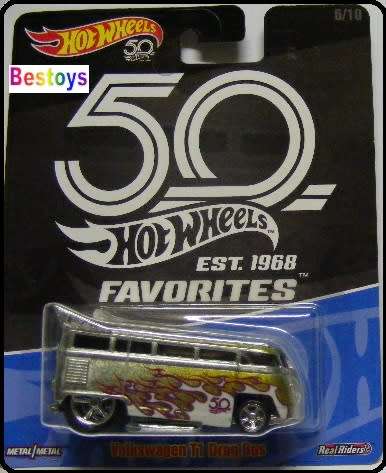 Hotwheels Hot Wheels Diecast Model Car 50th Anniv VW Volkswagen Kombi T 1 T1 Drag Bus 1/64 scale new