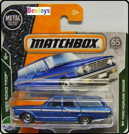 Matchbox Diecast Model Car 2018 65th Anniv 2 / 125 Ford Fairlane Stationwagon 1964 Road Trip 1/64 sc