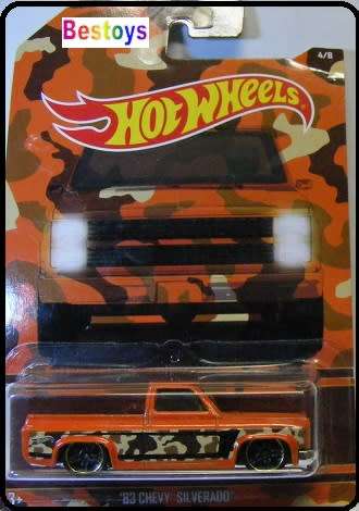 Hotwheels Hot Wheels Diecast Model Car 2016 Camouflage Chevy Chevrolet Silverado Pickup 1983 1/64 sc