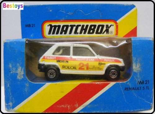 Matchbox Diecast Model Car 1983 No 21 Renault 5 TL No 21 1/64 scale new in pack
