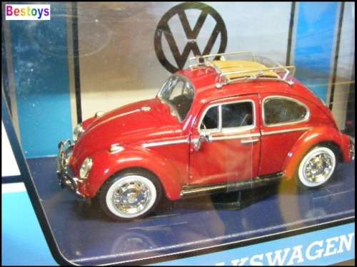 Motormax Motor Max Diecast Model Car 79550 VW Volkswagen Beetle 1300 1966 + roofrack 1/24 scale