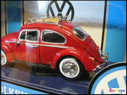 Motormax Motor Max Diecast Model Car 79550 VW Volkswagen Beetle 1300 1966 + roofrack 1/24 scale