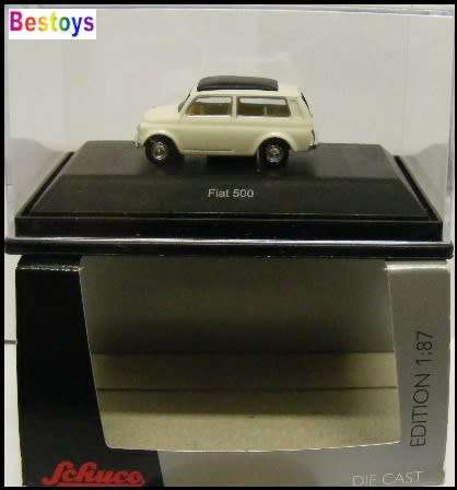 Schuco Diecast Model Car 2605800 Fiat 500 Kombi Stationwagon 1/87 HO railway scale new in pack