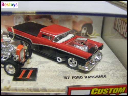 Hotwheels Hot Wheels Diecast Model Car Set 100% Custom Classic Trucks Ford 1932 Pickup + Ranchero 57