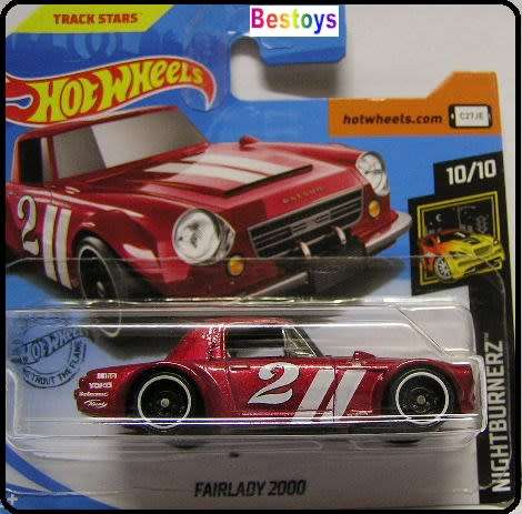 Hotwheels Hot Wheels Diecast Model Car 2019 156 / 250 Nissan Fairlady 2000 No 2 Nightburnerz 1/64 sc