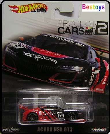 Hotwheels Hot Wheels Diecast Model Car Retro Series Project Cars Honda Acura NSX GT 3 GT3 1/64 scale