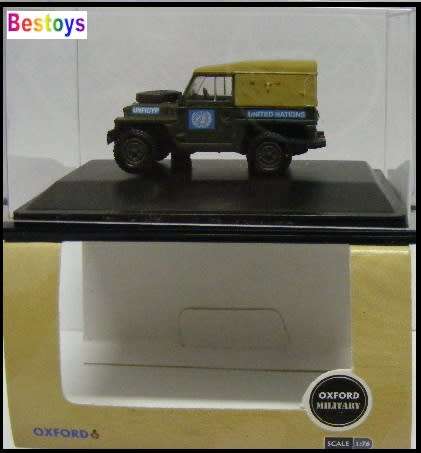 Oxford Diecast Model Car LRL001 Land Rover 1/2 Ton Lightweight United Nations OO 1/76 railway scale