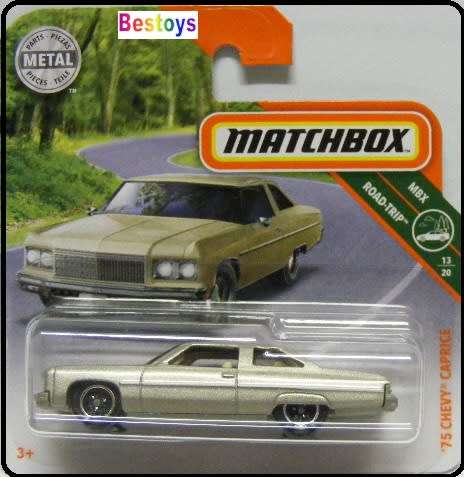 Matchbox Diecast Model Car 2019 6 / 100 Chevy Chevrolet Caprice 1975 Road Trip 1/64 scale new in pac