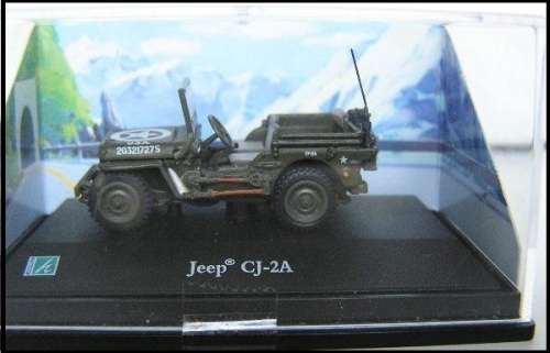 Cararama Hongwell Diecast Model Car Willys Jeep CJ 2A Military 1/72 OO railway scale new in pack