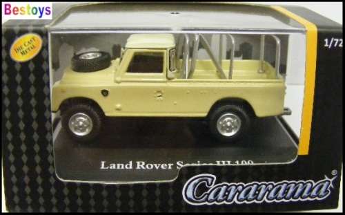 Cararama Hongwell Diecast Model Car Land Rover Series 3 109" inch Pickup with railings 1/72 OO railw