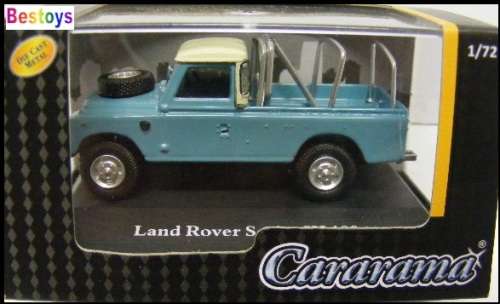 Cararama Hongwell Diecast Model Car Land Rover Series 3 109" inch Pickup with railings 1/72 OO railw