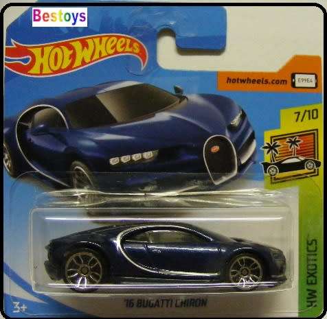 Hotwheels Hot Wheels Diecast Model Car 2019 236 / 250 Bugatti Chiron 2016 Exotics 1/64 scale new
