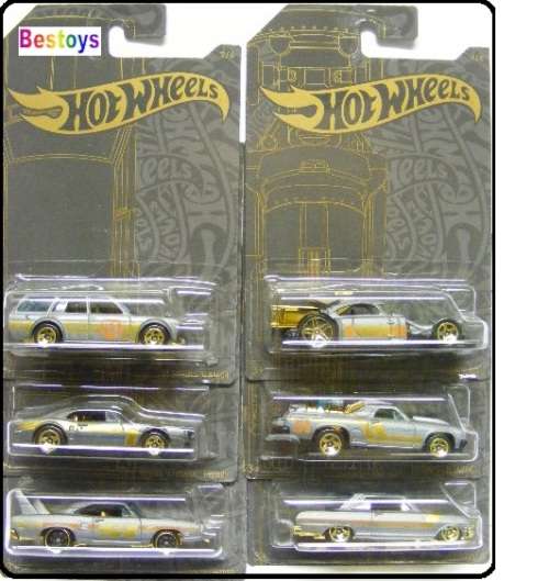 Hotwheels Hot Wheels Diecast Model Car 2019 Satinchrome 6 pce set Chevy Pontiac Datsun 510 Plymouth