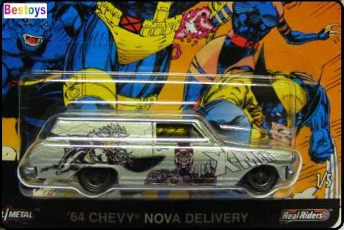 Hotwheels Hot Wheels Diecast Model Car Pop Culture X-Men Chevy Chevrolet Nova Delivery 1964 real rid
