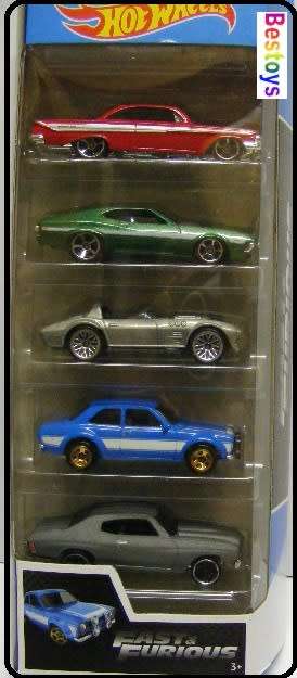 Hotwheels Hot Wheels Diecast Model Car Set 5 pack Fast & Furious Chevy Impala Corvette Ford Escort