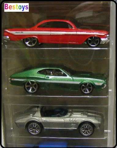 Hotwheels Hot Wheels Diecast Model Car Set 5 pack Fast & Furious Chevy Impala Corvette Ford Escort