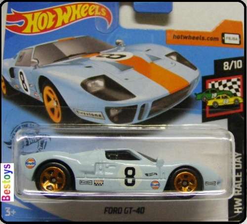 Hotwheels Hot Wheels Diecast Model Car 2020 35 / 250 Ford GT 40 GT40 No 8 "Gulf" Race Day 1/64 scale
