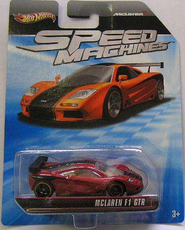 Hot Wheels Diecast Model Car Speed Machines , Mclaren F1 F1 GTR , 2010 on card , new in blister pack