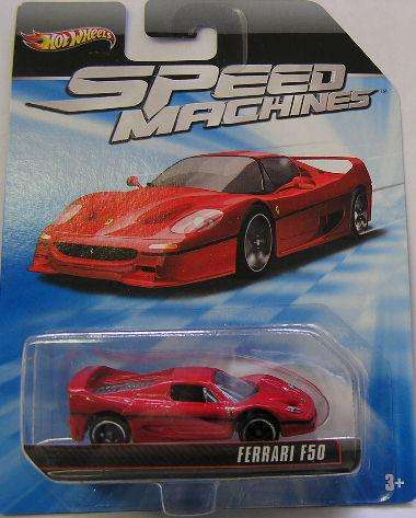 Hot Wheels Diecast Model Car Speed Machines , Ferrari F50 F 50 , 2010 on card , new in blister pack