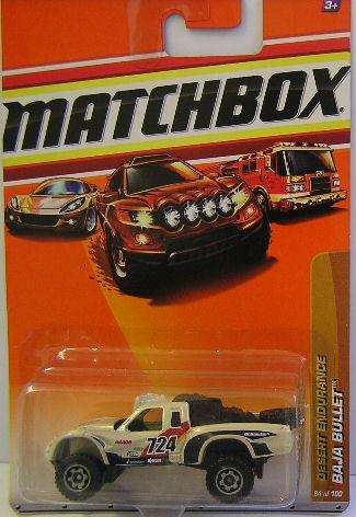 Matchbox Diecast Model Car No 84 / 100 Baja Bullet Offroad 4x4 No 724 2009 on card new in pack