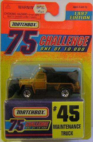 Matchbox Diecast Model Car Gold Challenge Collection No 45 / 75 Maintenance Truck 1996 on card new