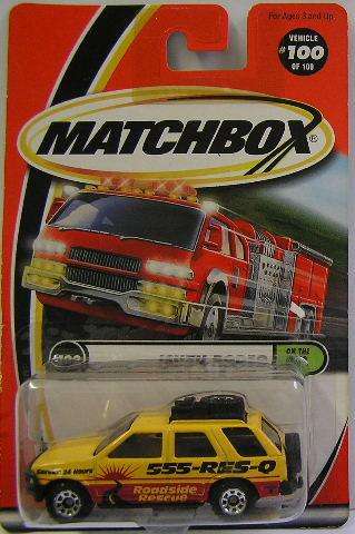 Matchbox Diecast Model Car No 100 / 100 Isuzu Rodeo 2000 Treasure Hunt 1999 on card new in pack