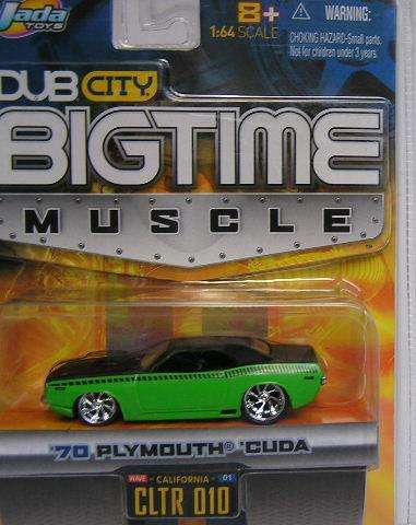 JADA Dub City Diecast Model Car Bigtime Muscle Plymouth Cuda 1970 Wave 1 1/64 scale new in pack