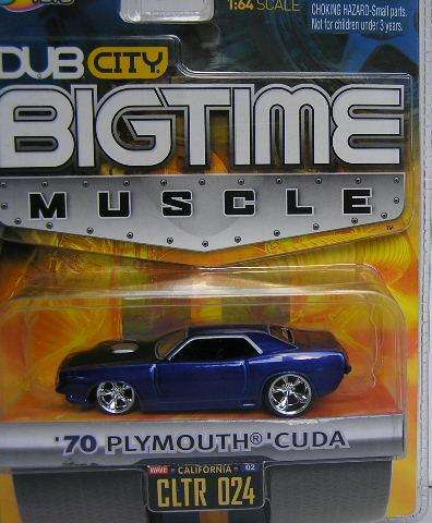 JADA Dub City Diecast Model Car Bigtime Muscle Plymouth Cuda 1970 Wave 2 1/64 scale new in pack