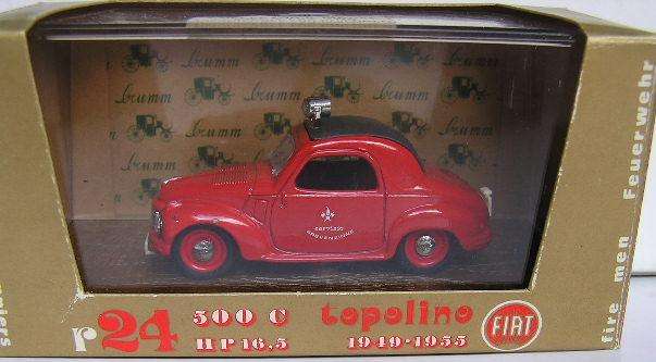 BRUMM Diecast Model Car R 24 Fiat 500 C Topolino 1949 - 1955 Fire 1/43 scale new in pack