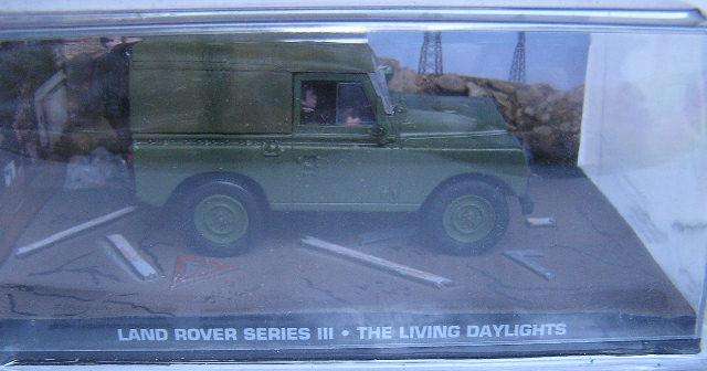 James Bond Diecast Model Car Collection Land Rover Series III 3 Movie Film Living Daylights 1/43 sca