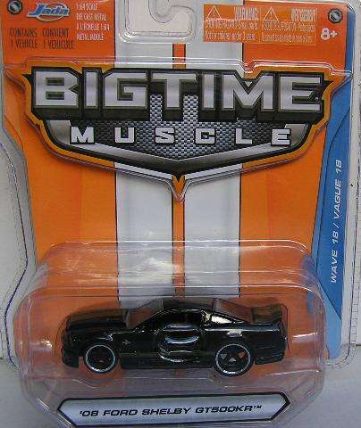 JADA Diecast Model Car Bigtime Muscle Series 18 Ford Mustang Shelby GT 500 KR 2008 1/64 scale new