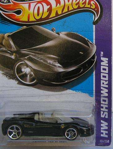 Hot Wheels Hotwheels Diecast Model Car 151 / 250 Ferrari 458 Spider 2013 1/64 scale new in pack