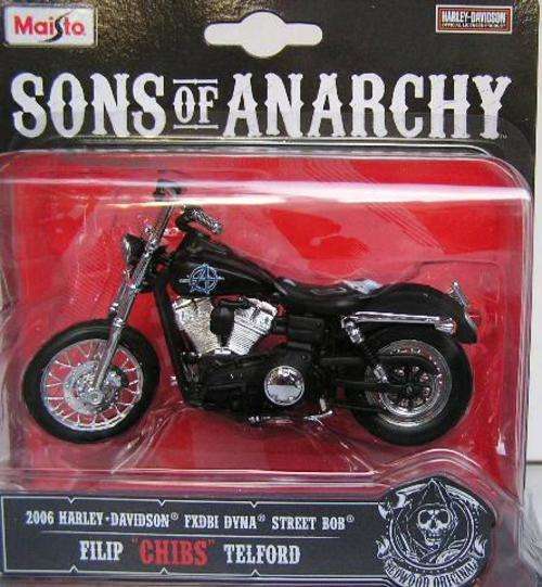 Maisto Diecast Model Motorcycle Bike Sons of Anarchy Harley Davidson Dyna Street Bob 2006 "Chibs"