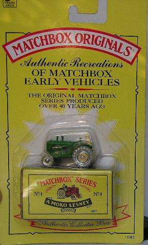 Matchbox Originals Diecast Model Massey Harris Tractor 1991 card Farm Agricultural new in pack