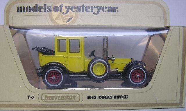 Matchbox Diecast Model Car Models of Yesteryear Y 7 Rolls Royce 1912 1/48 scale 1978 on box new
