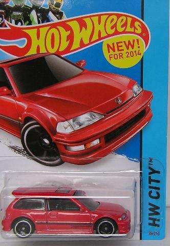 Hotwheels Hot Wheels Diecast Model Car First Edition 2014 30 / 250 Honda Civic EF 1990 1/64 scale