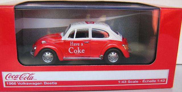 Motor City Diecast Model Car 440030 VW Volkswagen Beetle 1966 "Coca Cola" 1/43 scale new in pack